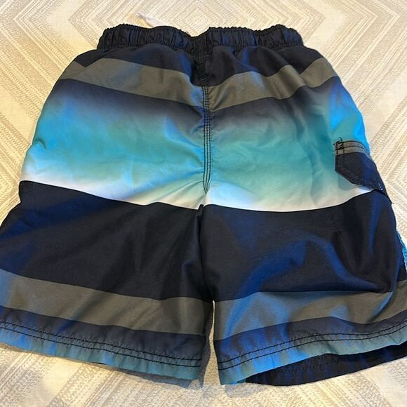 Kanu Boys Shades of Blue, Black & Grey Lined Swim Trunks - Picture 6 of 6